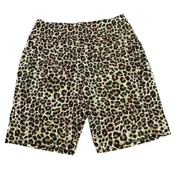 NWT SIZE 2XL cheetah print work out athletic wear biker shorts - Picture 1 of 3